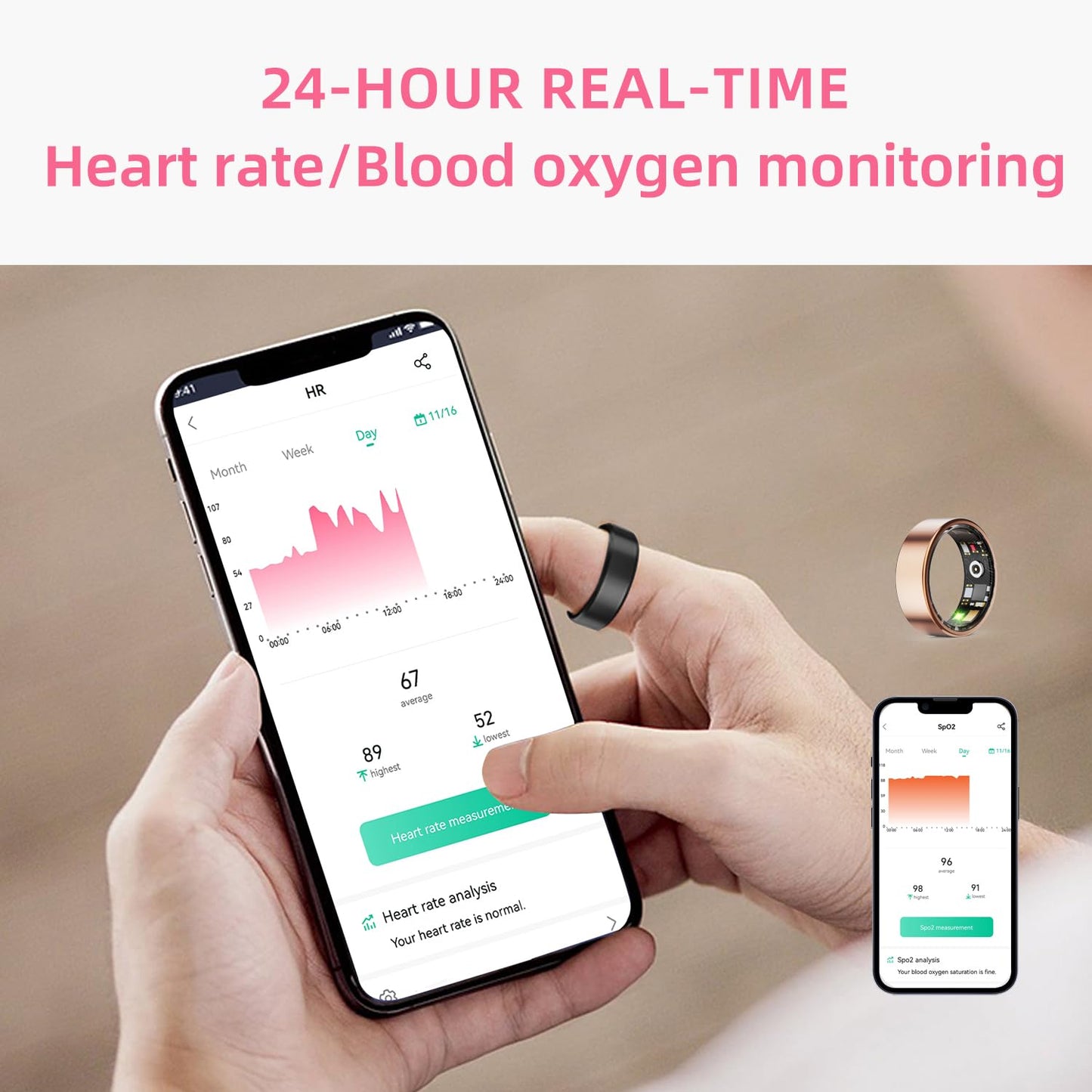 DV Essentials Smart Health Ring — Fitness, Sleep & Heart Rate Tracker with IP68 Waterproof