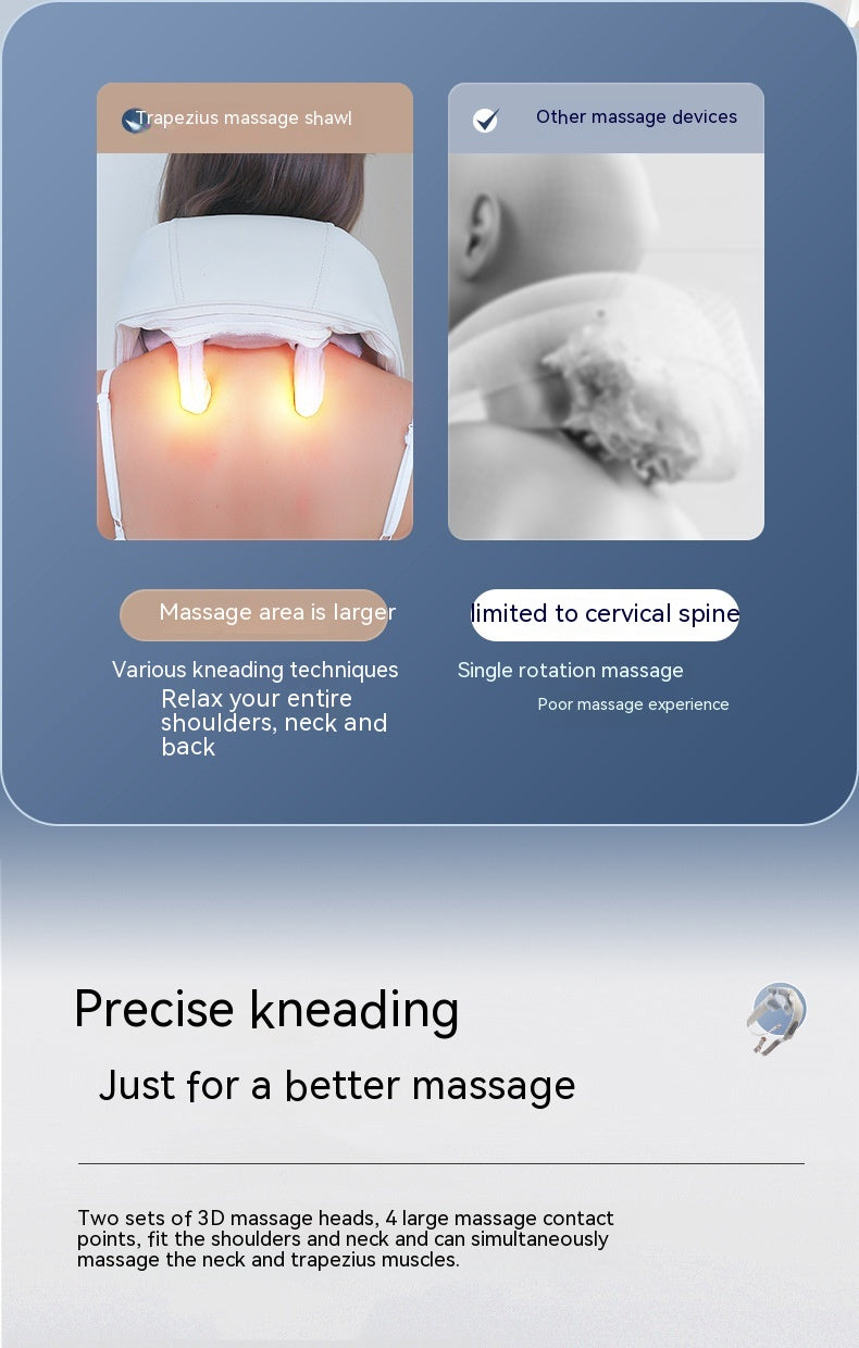 DV Essentials Cervical Relief Neck & Shoulder Massager — Heated Kneading Trapezius Therapy