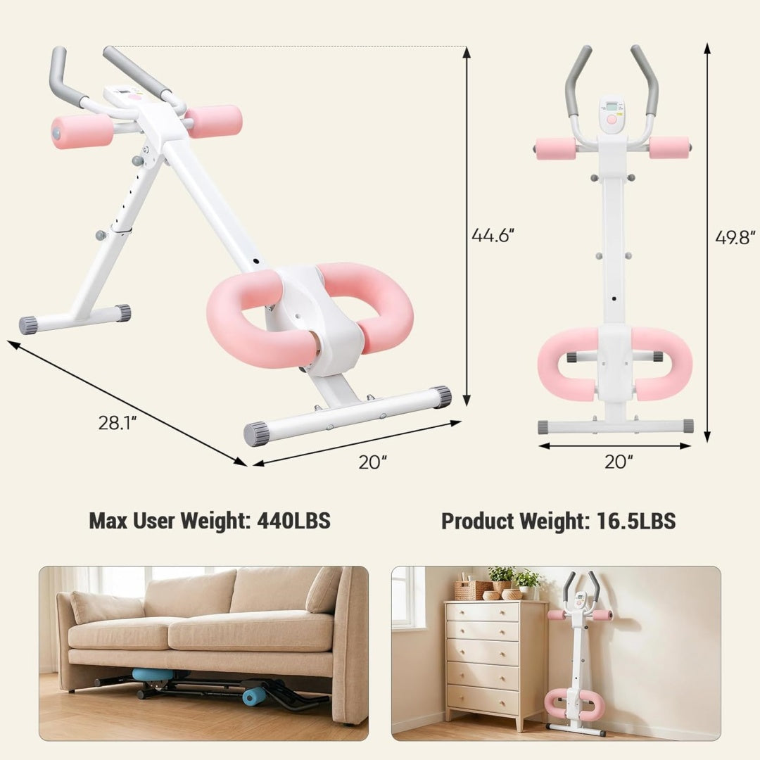 Adjustable Abdominal Training Machine, Featuring 2 Incline Angles And 5 Height Adjustment Levels, Equipped With A Liquid Crystal Display And Foldable.