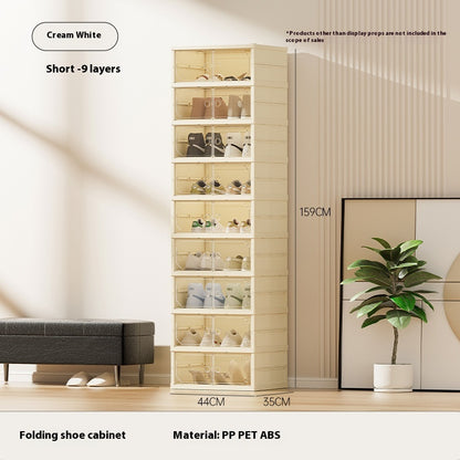 DV Essentials Modular Transparent Shoe Cabinet — Foldable Stackable Storage System