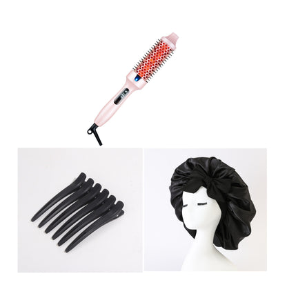 DV Essentials 2-in-1 Electric Straightening & Curling Comb — Portable Heated Styling Brush