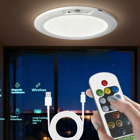 DV Essentials Smart Ambient Flush Mount Ceiling Light — Dimmable LED with Remote Control