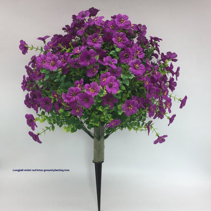 DV Essentials Eucalyptus & Violet Faux Botanical Arrangement — Artificial Greenery Centerpiece
