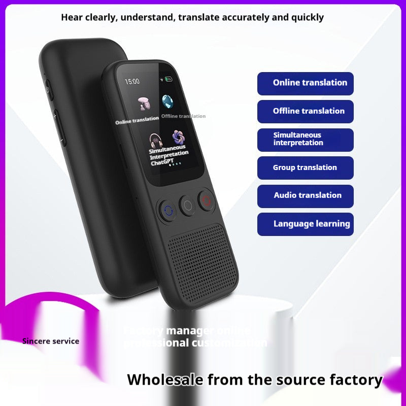 DV Essentials Pocket AI Translator — Multi-Language Offline & Real-Time Voice Translation Device