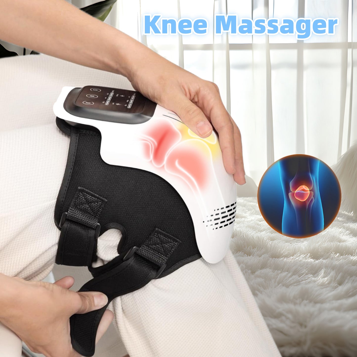 DV Essentials Heated Knee Massager — Infrared Vibration Therapy with Rechargeable Design