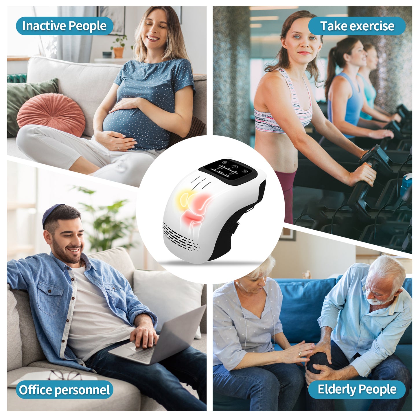 DV Essentials Heated Knee Massager — Infrared Vibration Therapy with Rechargeable Design
