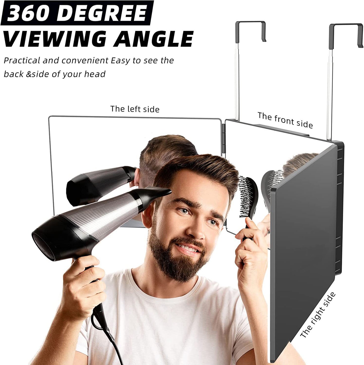 DV Essentials Tri-Fold Vanity DV Essentials Tri-Fold Vanity Mirror — Retractable Wall-Mounted with Adjustable Angles| Wall-Mounted