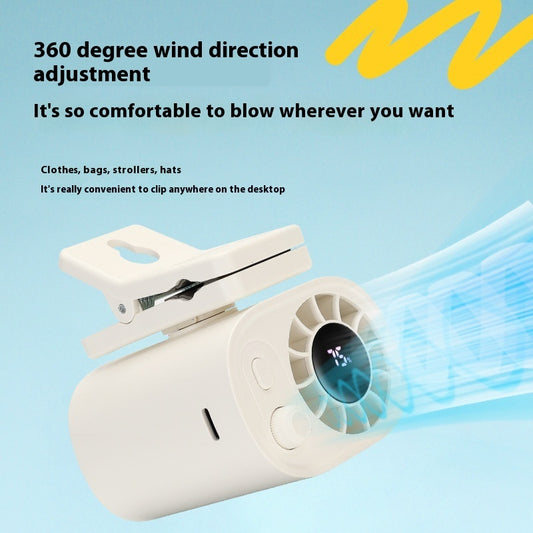 DV Essentials Portable Clip-On Desk Fan — USB Rechargeable with Adjustable Speed
