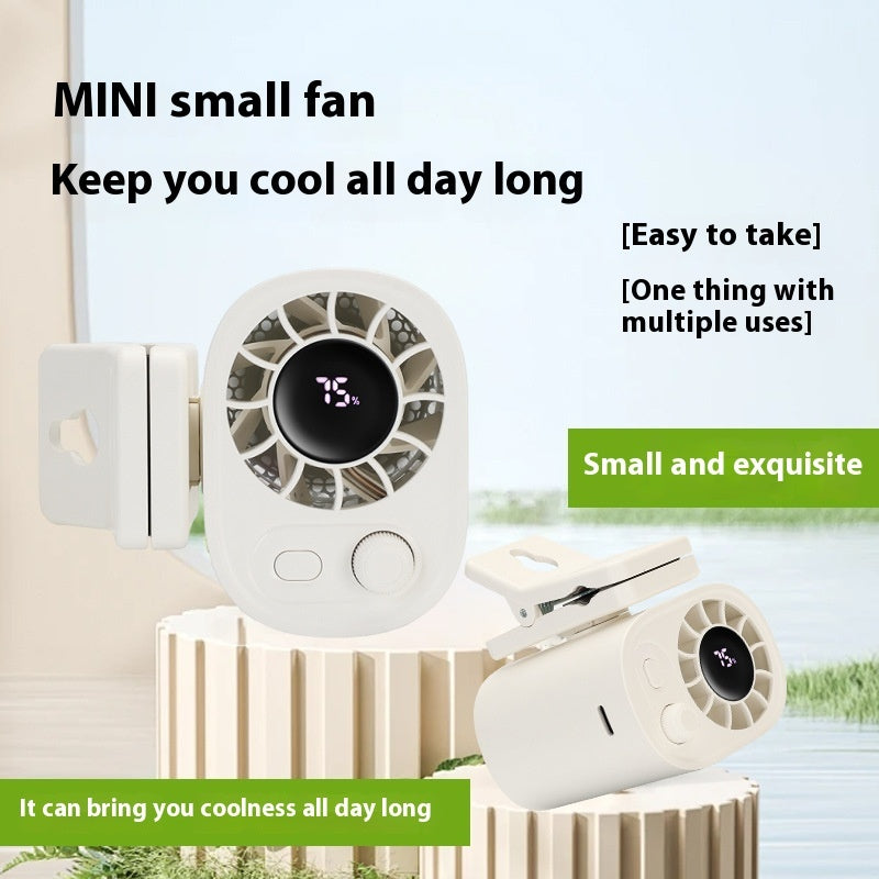 DV Essentials Portable Clip-On Desk Fan — USB Rechargeable with Adjustable Speed