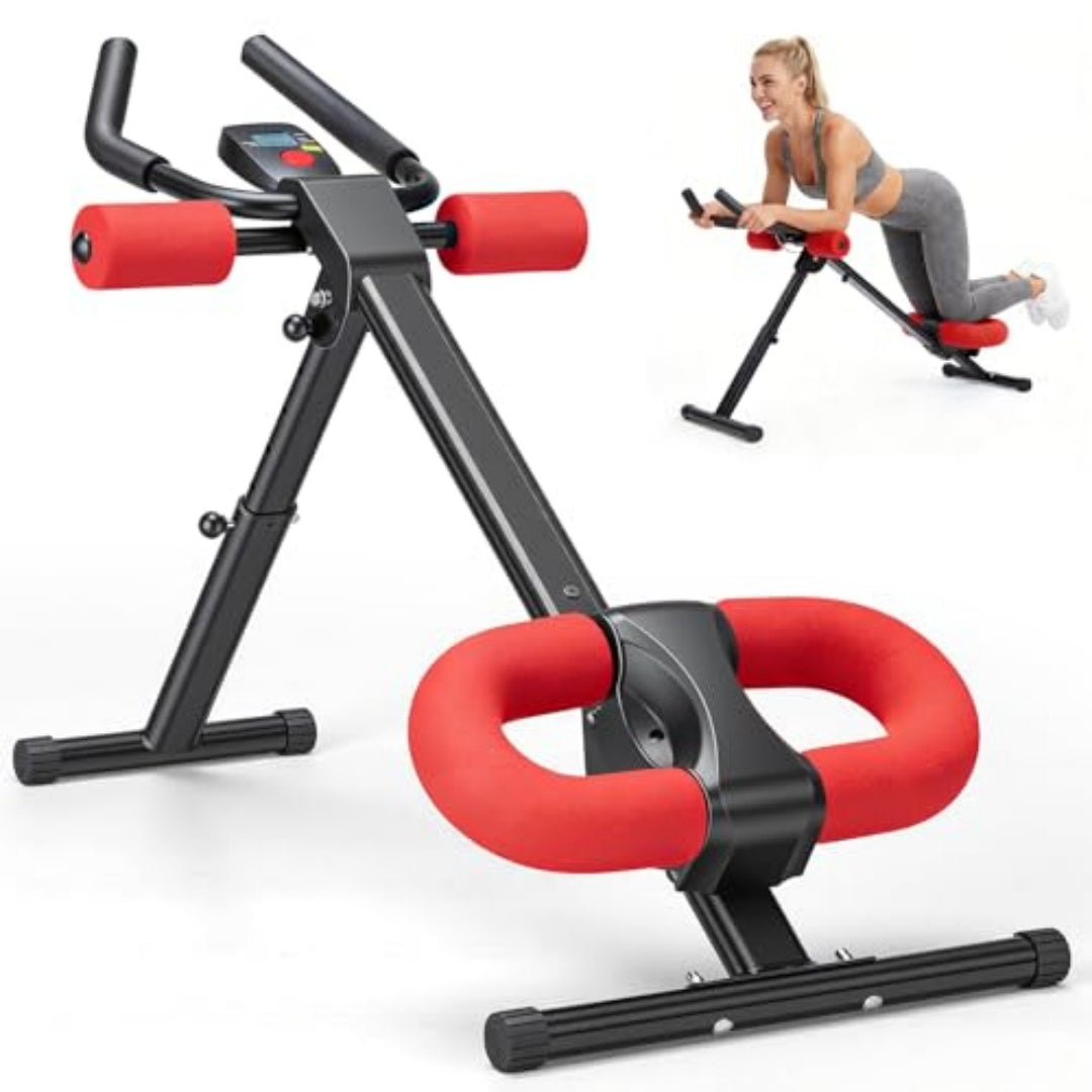 Adjustable Abdominal Training Machine, Featuring 2 Incline Angles And 5 Height Adjustment Levels, Equipped With A Liquid Crystal Display And Foldable.