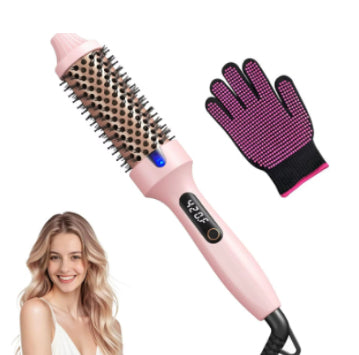 DV Essentials 2-in-1 Electric Straightening & Curling Comb — Portable Heated Styling Brush