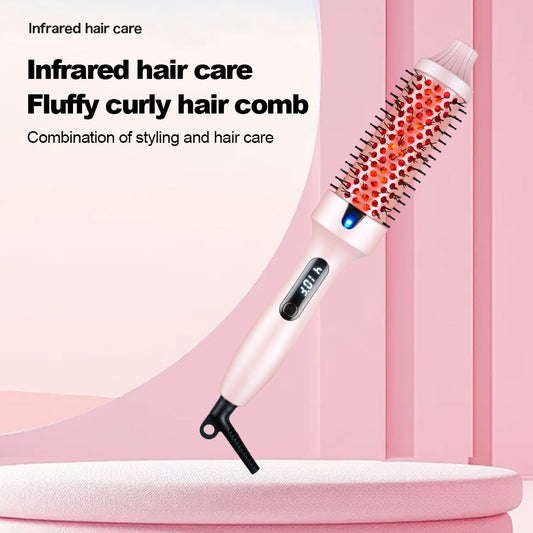 DV Essentials 2-in-1 Electric Straightening & Curling Comb — Portable Heated Styling Brush